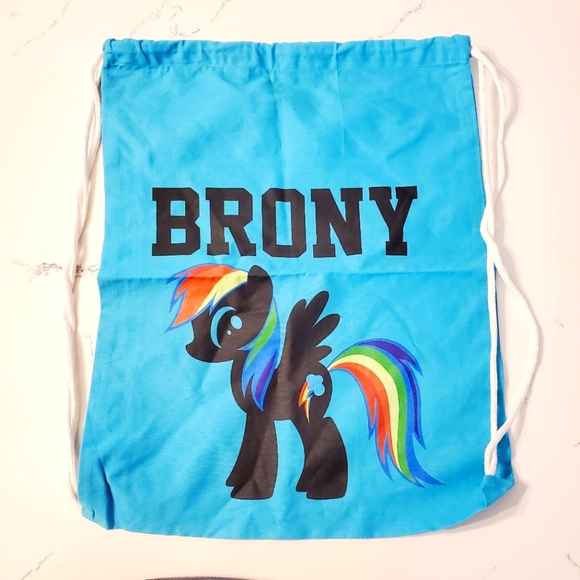 RARE BRONY We Love Fine My Little Pony Rainbow Dash String Bag  2012 - Picture 1 of 8